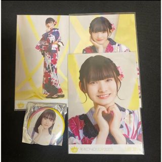 ≒JOY ニアジョイ 缶バッジ 生写真 山野愛月 イコノイジョイ 浴衣 2023(アイドルグッズ)