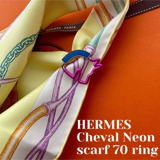 エルメス(Hermes)の新品未使用 スカーフリング カレ70 シュバル ネオン ガブロッシュ(バンダナ/スカーフ)