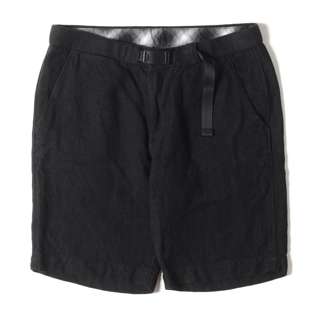 nanamica ナナミカ パンツ サイズ:32 リネン クライミングショーツ ブラック 黒 ボトムス ズボン ショートパンツ【メンズ】