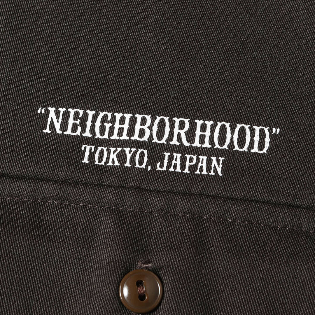 NEIGHBORHOOD(ネイバーフッド)のNEIGHBORHOOD ネイバーフッド シャツ サイズ:M ロゴ 刺繍 T/Cツイル ワーク 半袖 シャツ CLASSIC WORK / EC-SHIRT . SS 19SS ブラウン トップス カジュアルシャツ 【メンズ】【中古】 メンズのトップス(シャツ)の商品写真