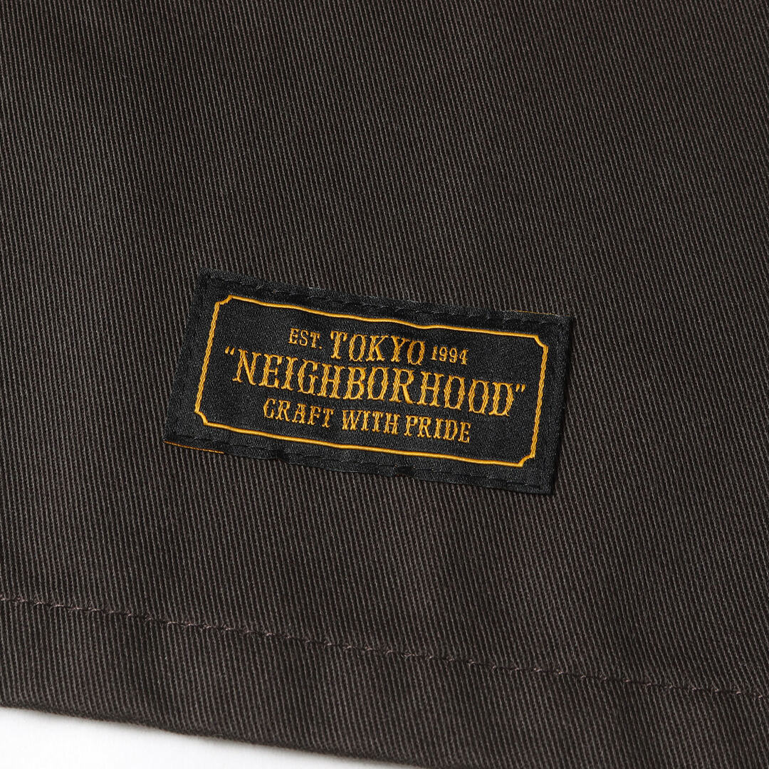 NEIGHBORHOOD(ネイバーフッド)のNEIGHBORHOOD ネイバーフッド シャツ サイズ:M ロゴ 刺繍 T/Cツイル ワーク 半袖 シャツ CLASSIC WORK / EC-SHIRT . SS 19SS ブラウン トップス カジュアルシャツ 【メンズ】【中古】 メンズのトップス(シャツ)の商品写真