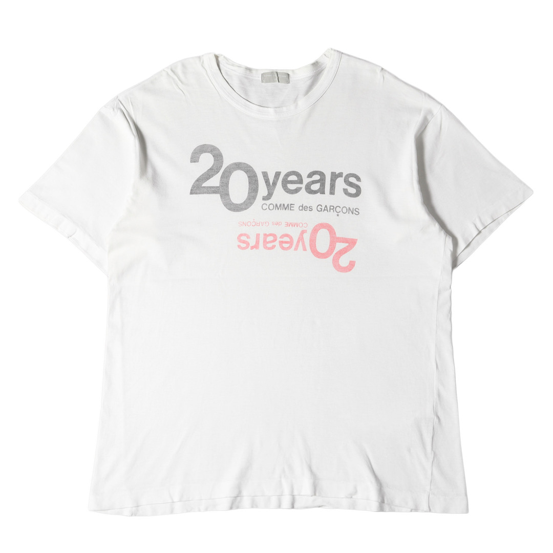 COMME des GARCONS コムデギャルソン Tシャツ 92SS 20yearsグラフィック 20周年記念 クルーネック 半袖 Tシャツ HT-110440 HOMME 田中オム アーカイブ ホワイト 白 日本製 トップス カットソー 【メンズ】