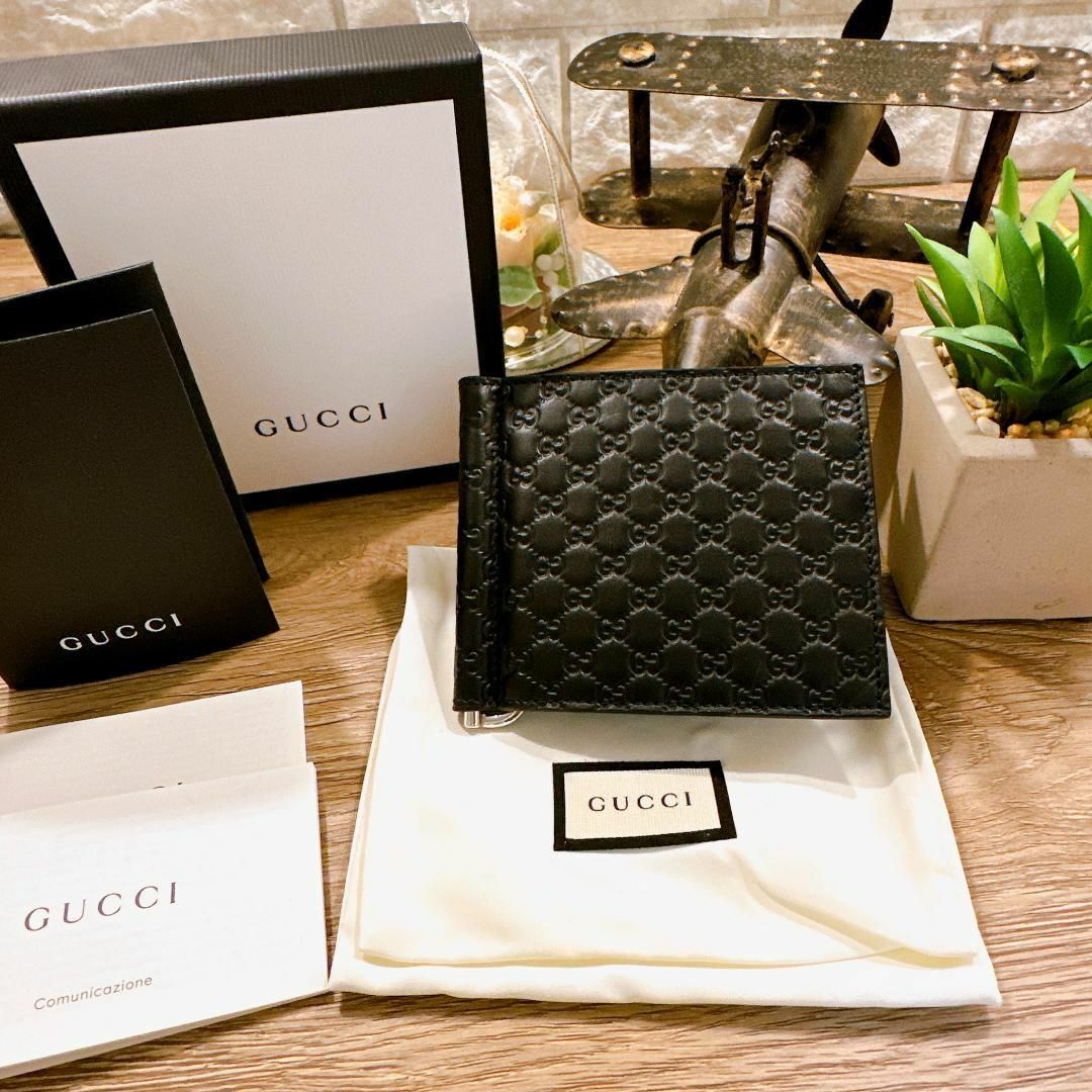 ☆【新品】グッチ.マイクログッチシマ.マネークリップ-