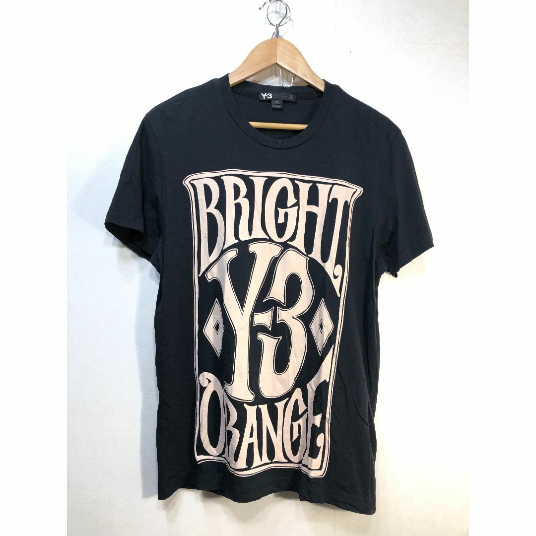 020810● Y-3 BRIGHT ORANGE Tシャツ M ブラック 半袖