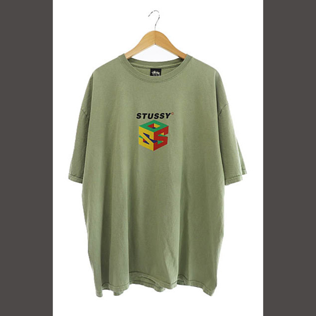 ステューシー 23SS Pig Dyed Tee ロゴ 半袖 Tシャツ XL 緑