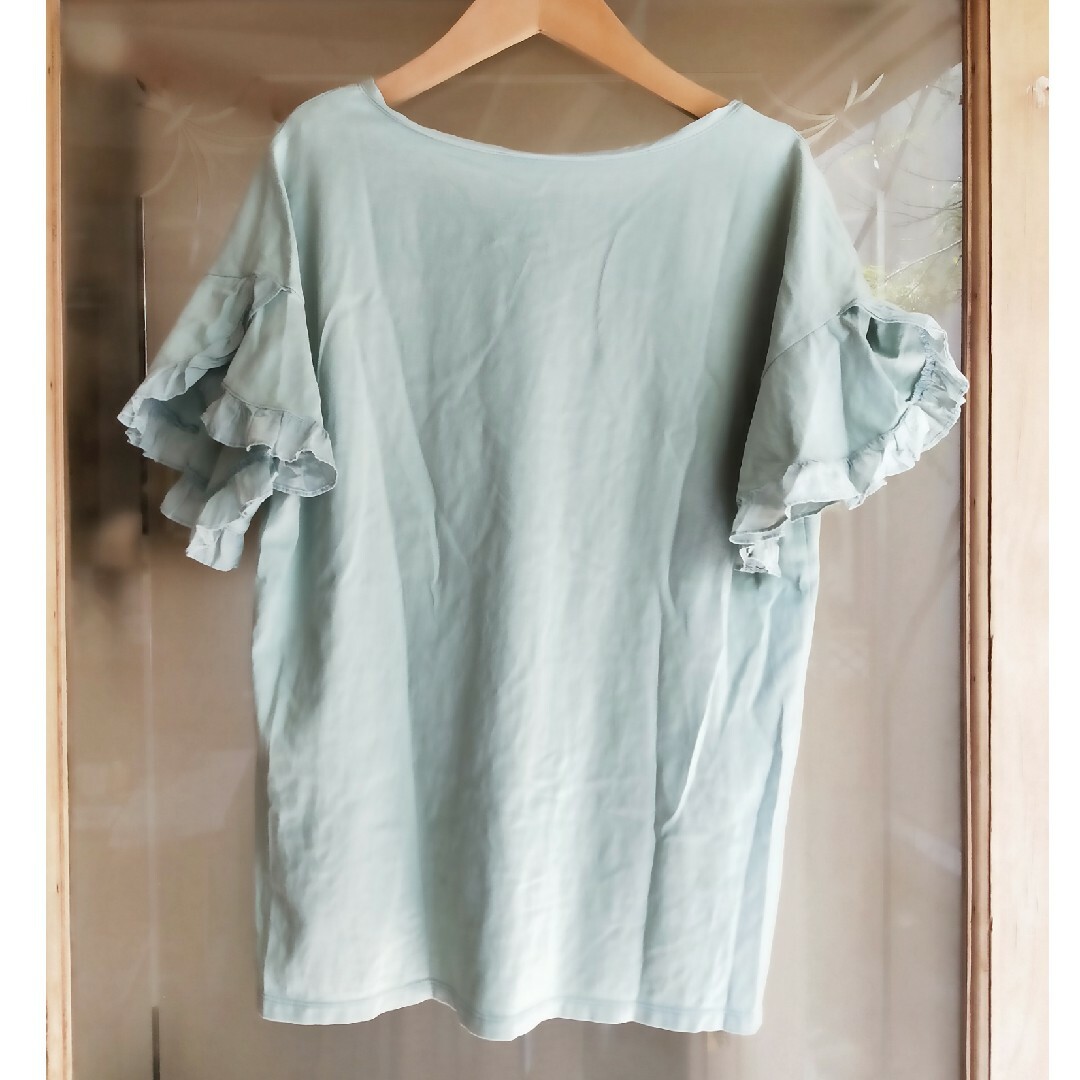 袖がかわいいコットンプルオーバー　ペパーミントグリーン レディースのトップス(カットソー(半袖/袖なし))の商品写真