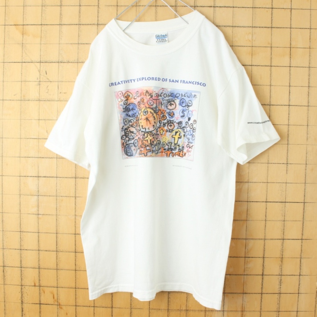 USA GILDAN プリント アート Tシャツ ホワイト M 　yan-19