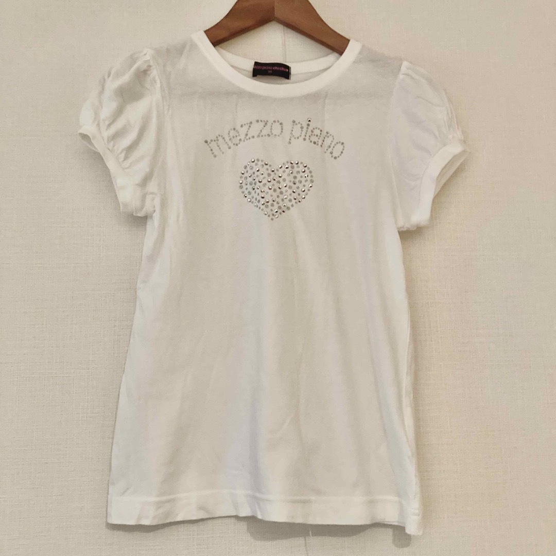 mezzo piano(メゾピアノ)のmezzo piano メゾピアノ　半袖Tシャツ　キラキラ　ラインストーン キッズ/ベビー/マタニティのキッズ服女の子用(90cm~)(Tシャツ/カットソー)の商品写真