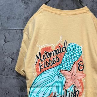 Mermaid 尾ひれ ヒトデ USA輸入 バックプリント Tシャツ(Tシャツ/カットソー(半袖/袖なし))