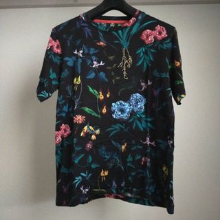 人気デザイン PAUL SMITH ボタニカル　花柄　Tシャツ 総柄　黒