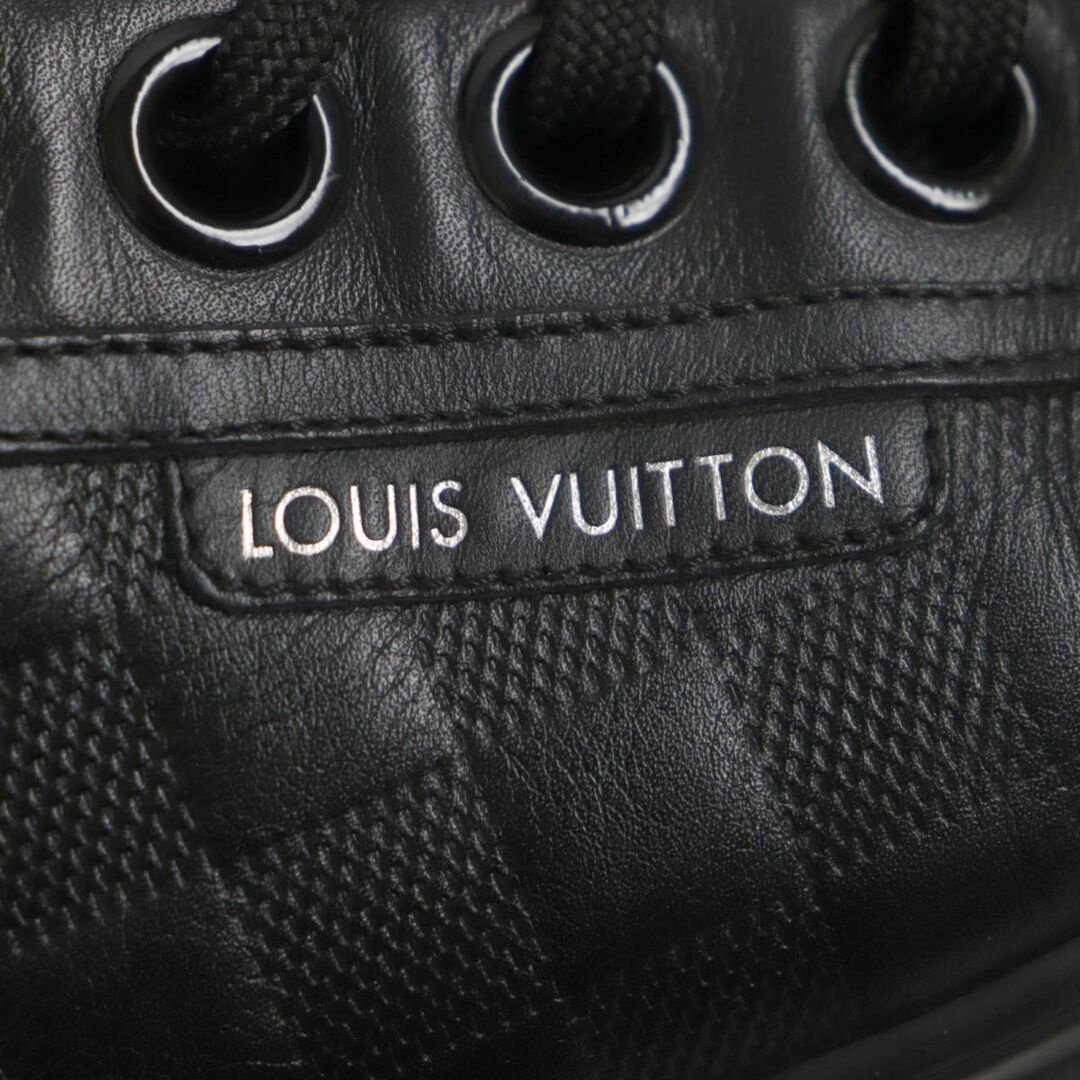 美品▼LOUIS VUITTON ルイヴィトン ダミエ アンフィニ ローカット レザースニーカー ブラック 10 メンズ イタリア製 保存袋付き