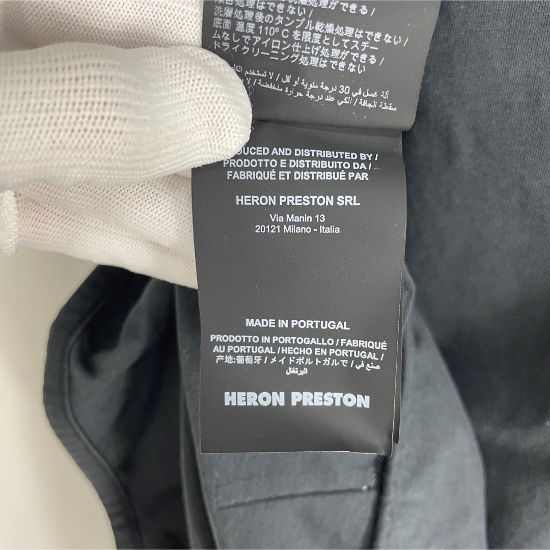 【美品】HERON PRESTON フォトプリント 刺繍ロゴ ビッグTシャツ L 7