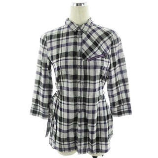 ディーゼル(DIESEL)のディーゼル シャツ ステンカラー 七分袖 薄手 コットン チェック XS 紫(その他)