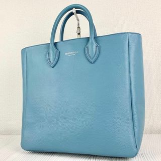 ドレステリア(DRESSTERIOR)の【美品/A4収納】ドレステリア レザー シボ革 トートバッグ スカイブルー 水色(トートバッグ)