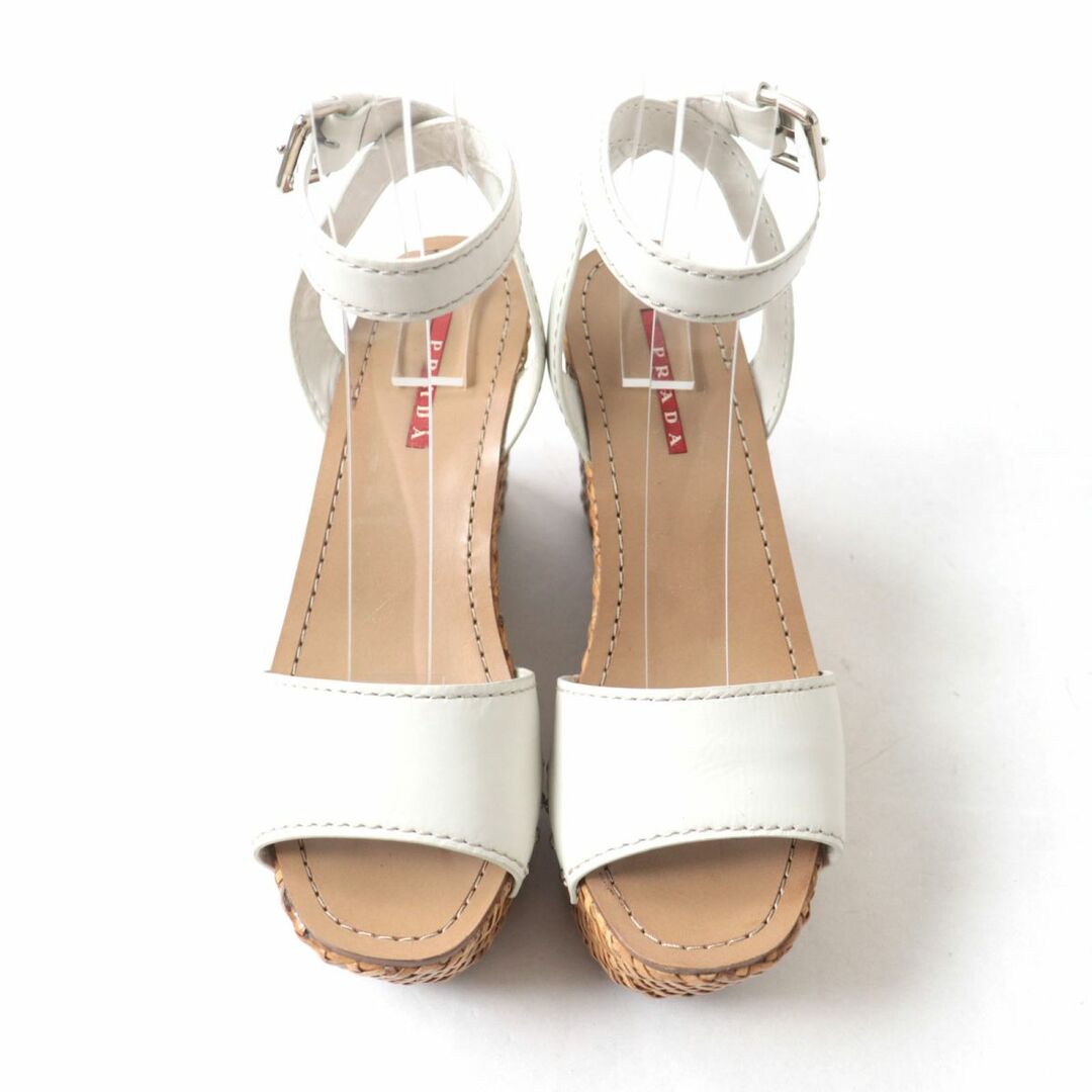 PRADA - 極美品☆PRADA プラダ 3XZ175 アンクルレザーベルト ウェッジ
