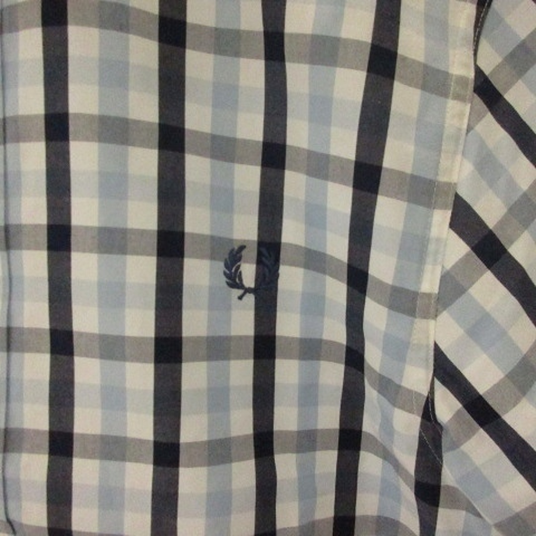 フレッドペリー FRED PERRY チェック シャツ 半袖 ブルー系 XS