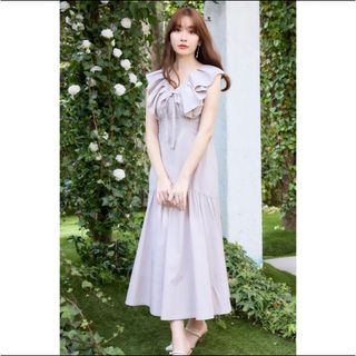 Her lip to - Double Bow Summer Long Dress plum Mサイズの通販 by