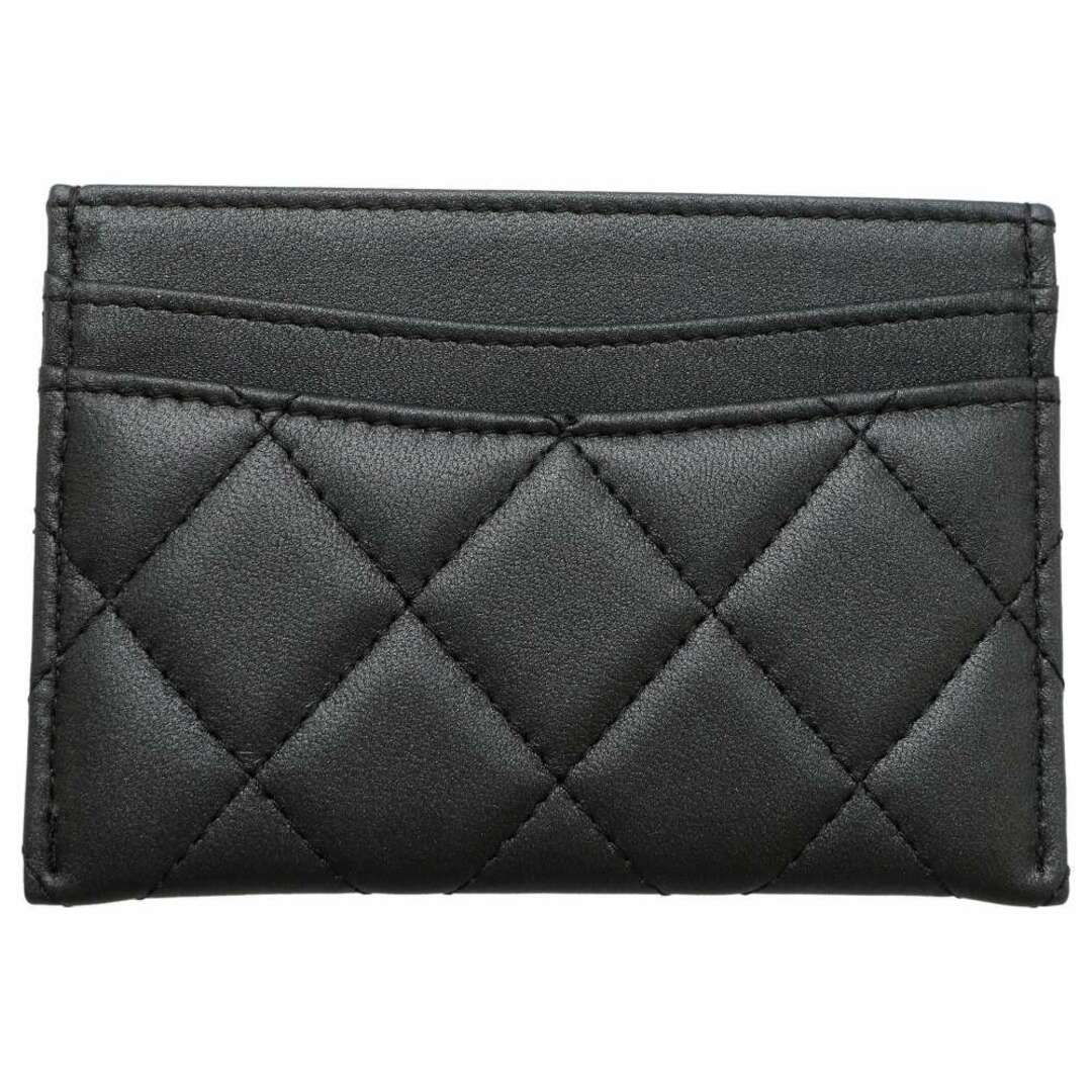 シャネル カードケース クラシック マトラッセ ココマーク ラムスキン AP0213 CHANEL 定期入れ 名刺入れ パスケース 黒