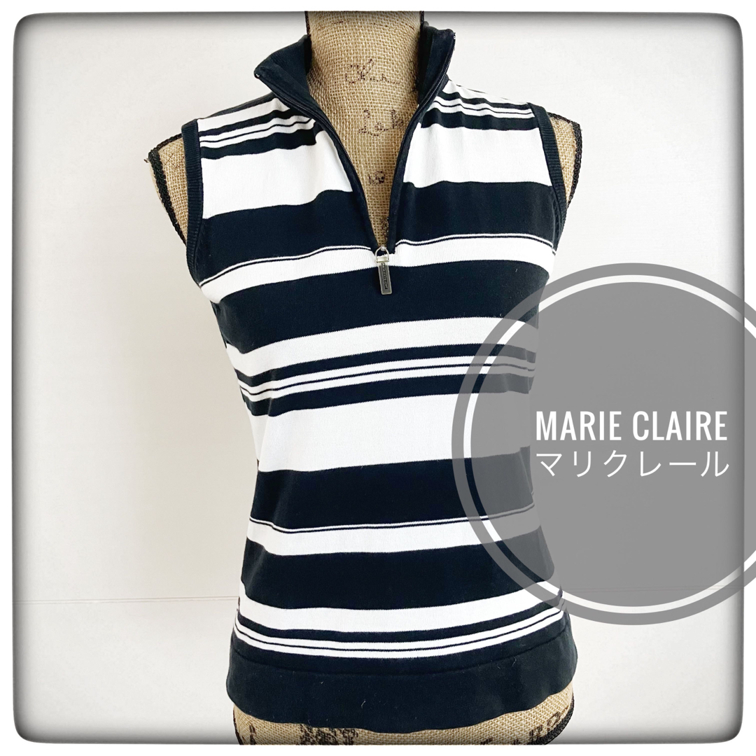 Marie Claire(マリクレール)のmarie claire マリクレールスポーツ　ゴルフウェア　綿　ノースリーブ レディースのトップス(シャツ/ブラウス(半袖/袖なし))の商品写真