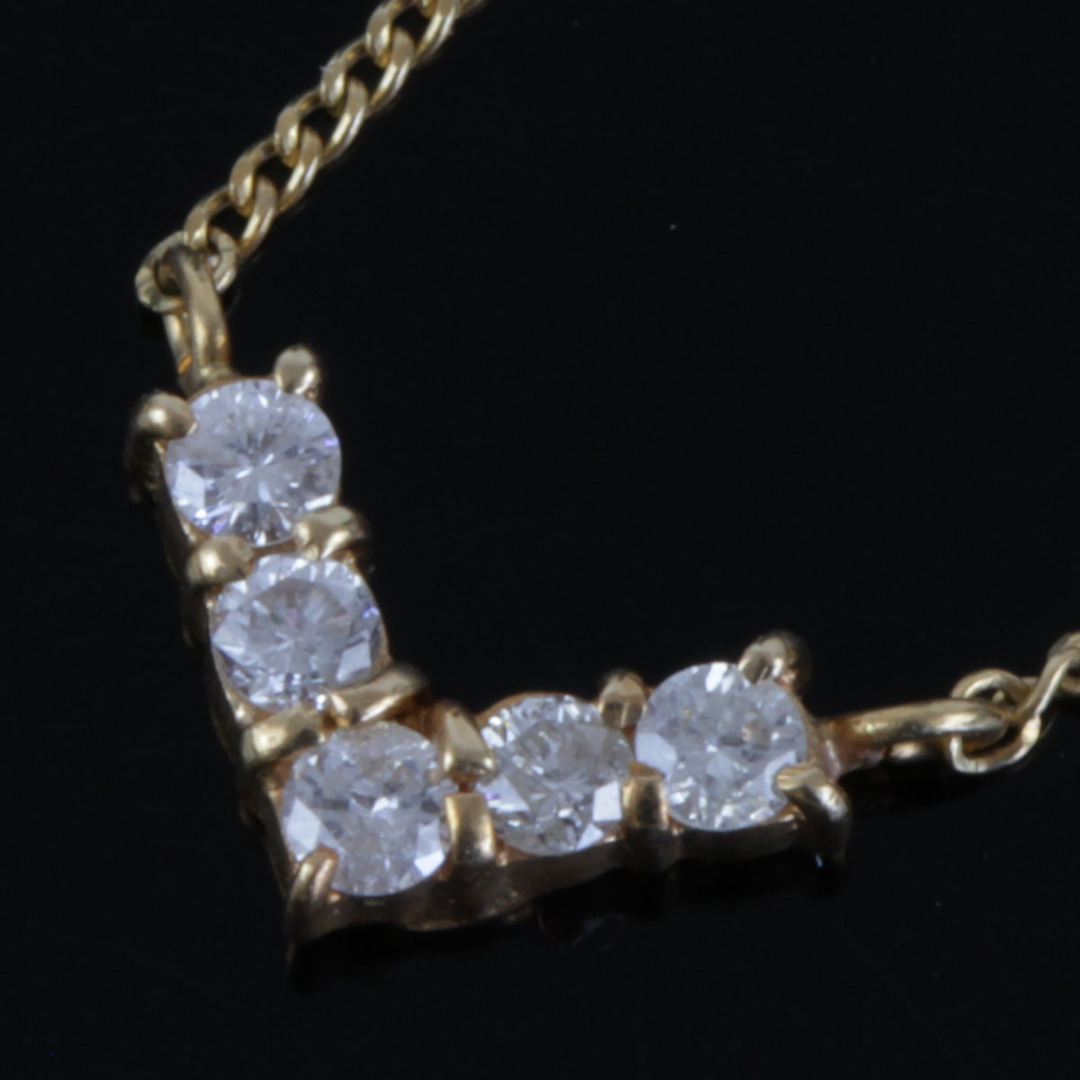 美品『USED』 K18 Vネックレス ネックレス ダイヤモンド 0.15ct 1.6g