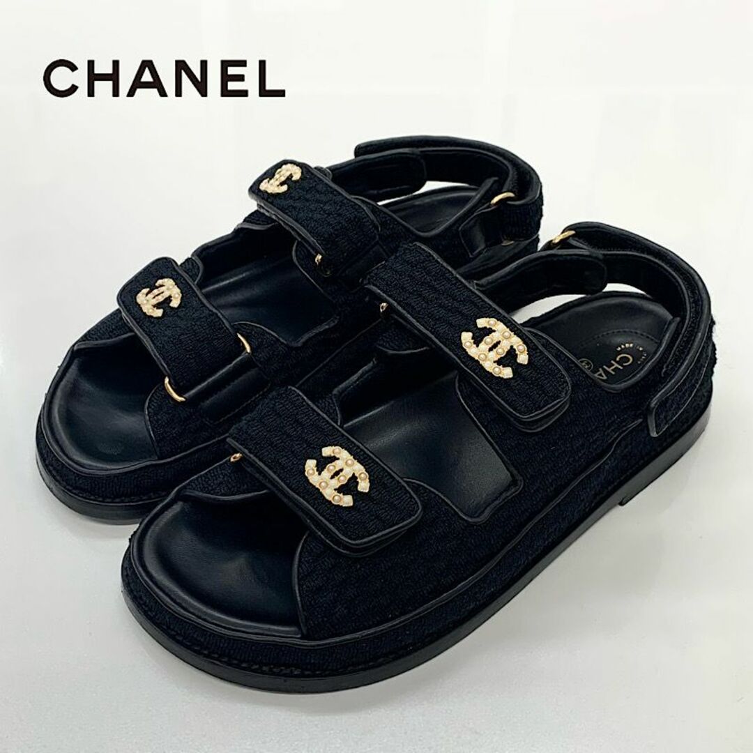 シャネル chanelサンダルブラック