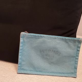 エルメス(Hermes)のHERMES エルメス フラットポーチ ブルー(ポーチ)