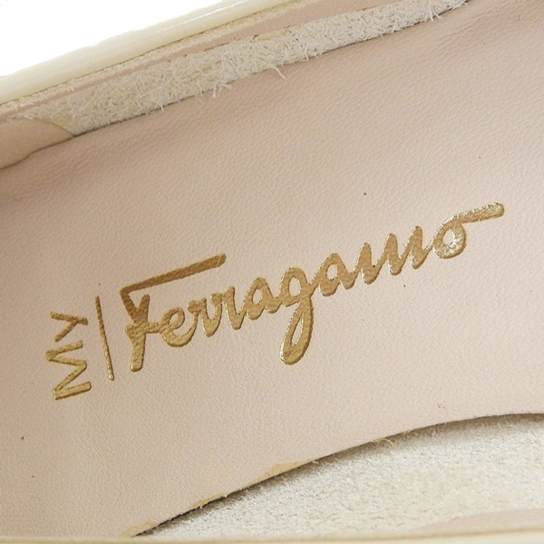 Ferragamo(フェラガモ)の未使用 フェラガモ Salvatore Ferragamo パテントレザー オープントゥ バレエシューズ ピンク size5 Y01332 レディースの靴/シューズ(バレエシューズ)の商品写真