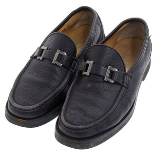 フェラガモ(Ferragamo)のフェラガモ Salvatore Ferragamo ガンチーニ レザー ローファー メンズ ブラック 黒 size8 Y01268(ドレス/ビジネス)