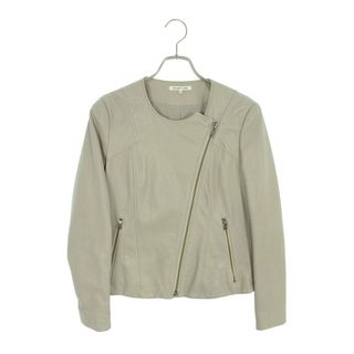 ヘルムートラング(HELMUT LANG)のヘルムートラング  WASHD LMBSKN COLLRLESS L ノーカラーライダースレザージャケット  レディース XS(その他)