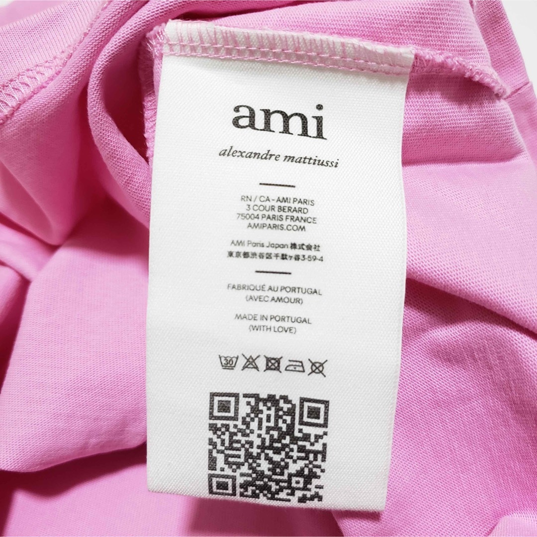 【2023春夏】 Ami paris アミパリス クルーネック Tシャツ ピンク レディースのトップス(Tシャツ(半袖/袖なし))の商品写真