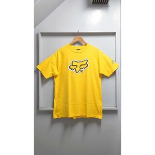 90’s FOX RACING USA製 ロゴ プリント Tシャツ イエロー(Tシャツ/カットソー(半袖/袖なし))