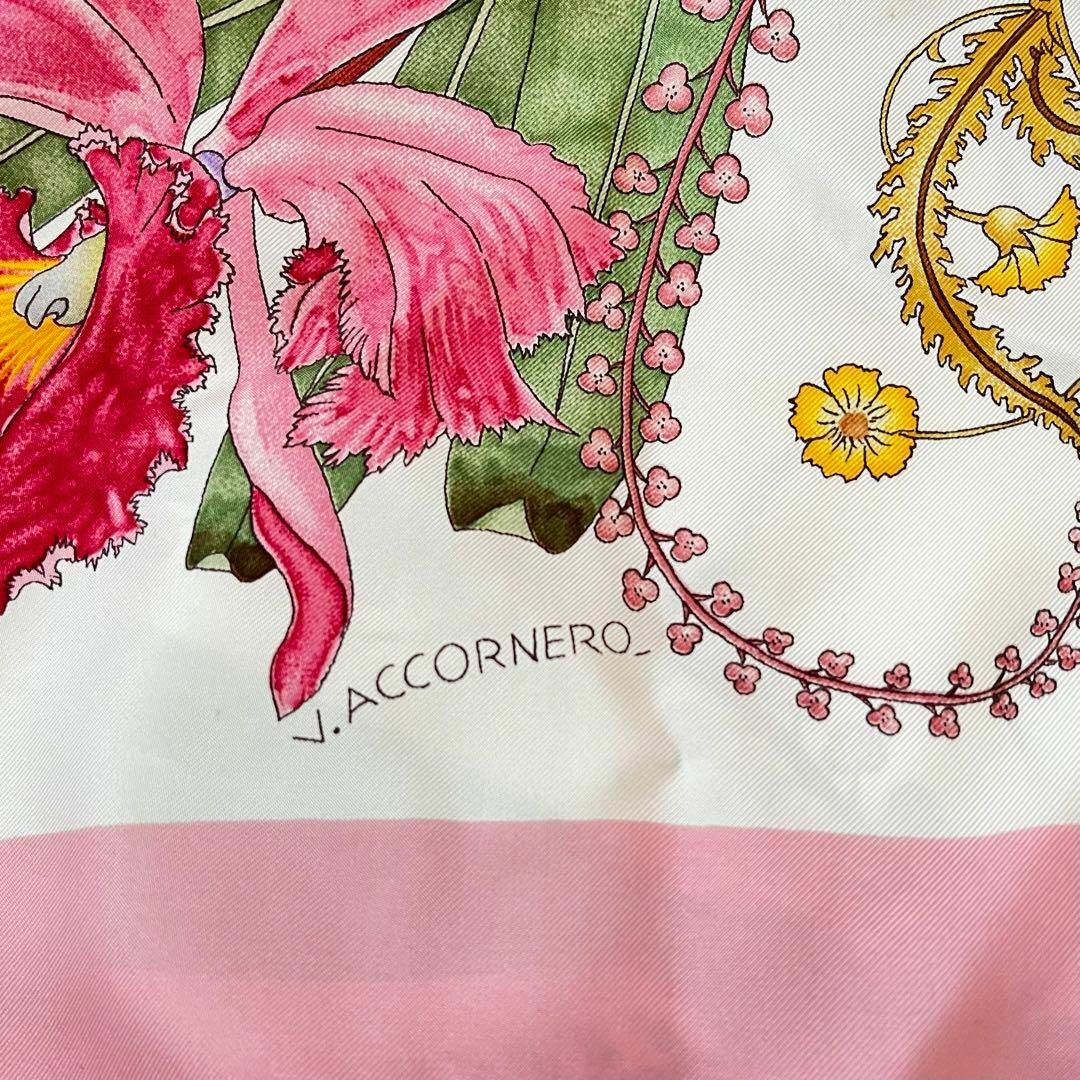 GUCCI グッチ　スカーフ　花柄　 V.ACCORNERO フローラ　ピンク