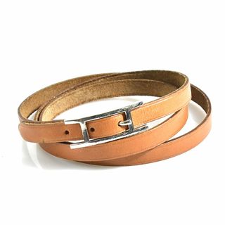 エルメス HERMES ブレスレット メドール レザー/メタル ブラウン/シルバー ユニセックス 送料無料 e55584a