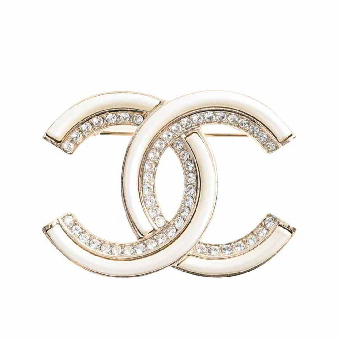 CHANEL シャネル ライトストーン ココマーク ブローチ - シルバー by
