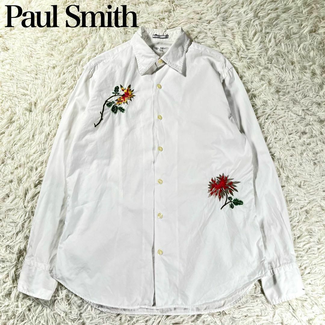 【極美品】Paul Smith ポールスミス　フラワー刺繍長袖シャツ　フローラル | フリマアプリ ラクマ
