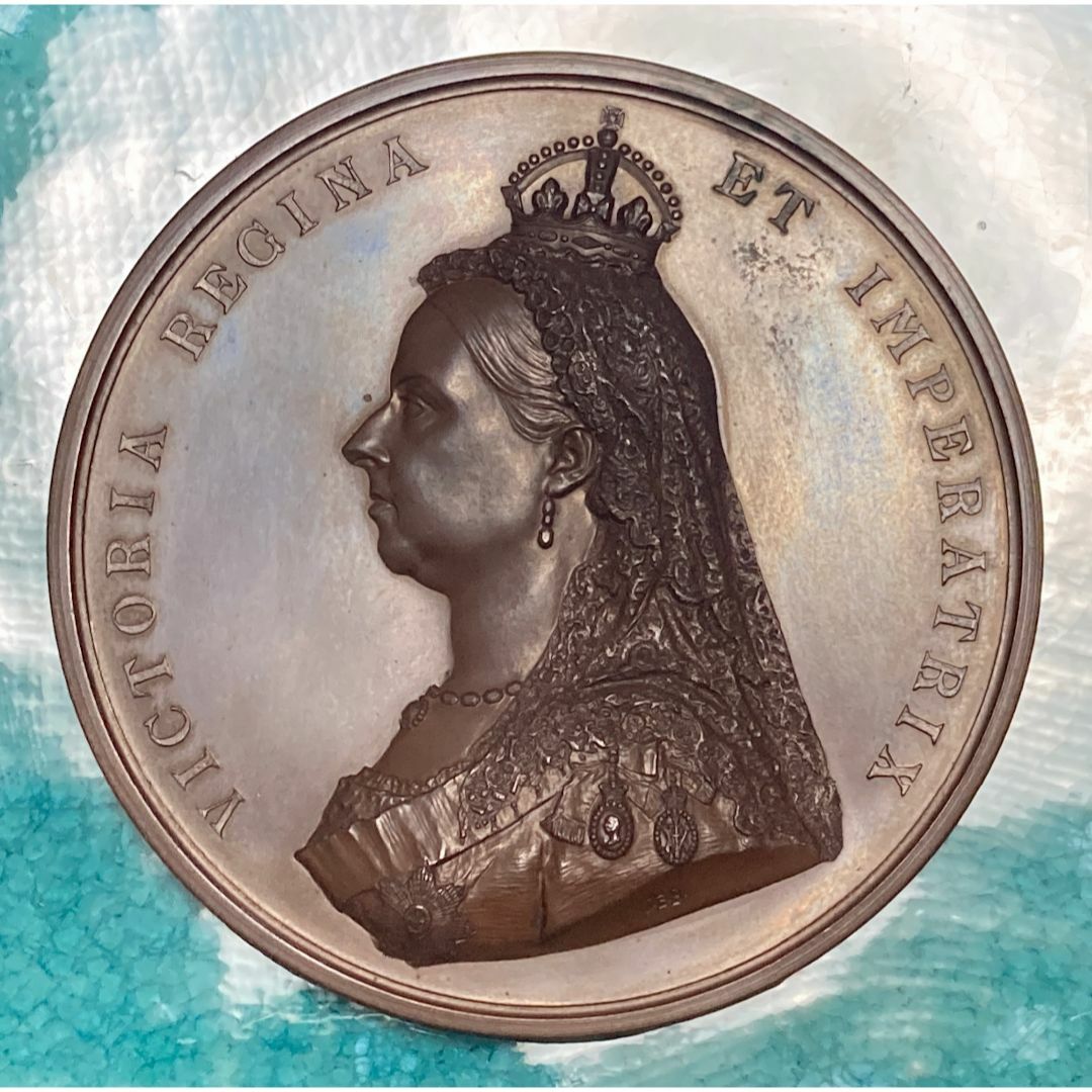 1887 イギリス ヴィクトリア ゴールデン ジュビリー 大型 ブロンズ メダル エンタメ/ホビーの美術品/アンティーク(貨幣)の商品写真