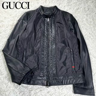 【極美品】GUCCI グッチ ラムレザー シェリーライン ライダースジャケット