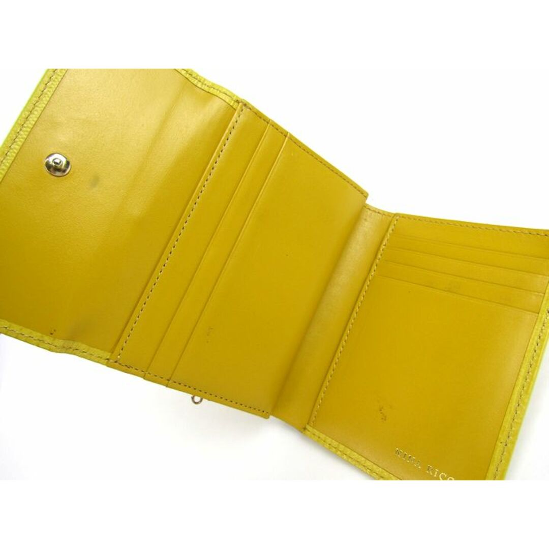 【極美品】ニナリッチ 財布 2つ折り財布 折りたたみ 本革 イエロー