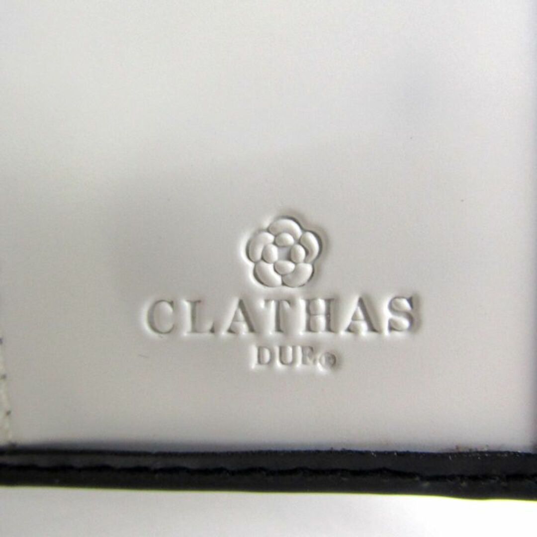 CLATHAS(クレイサス)のクレイサス 二つ折り財布 未使用 訳あり カメリア 小銭入れあり ブランド 黒/白 レディース ブラック CLATHAS レディースのファッション小物(財布)の商品写真