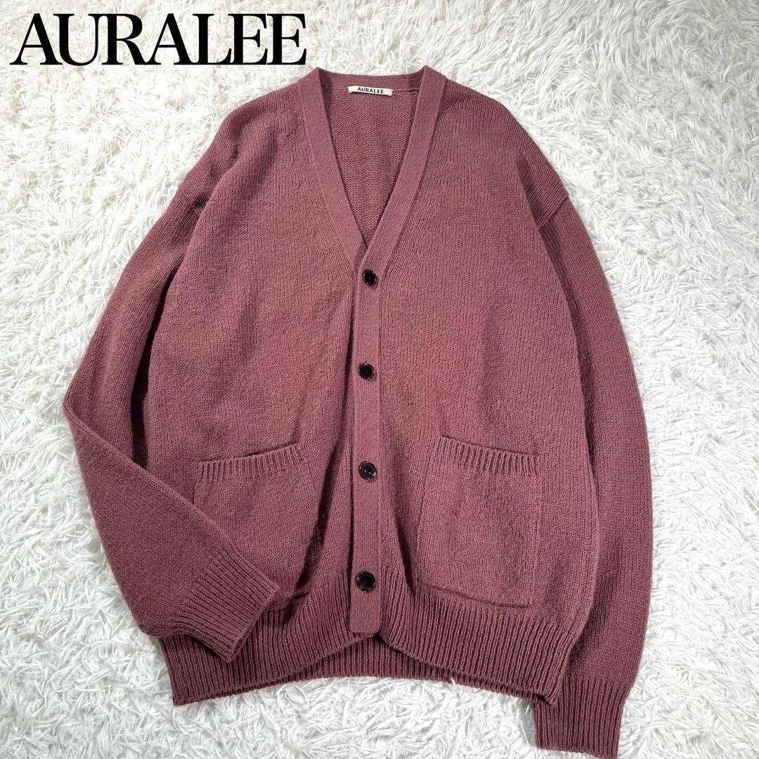 極美品】AURALEE オーラリー ウールニットカーディガン オーバーサイズ