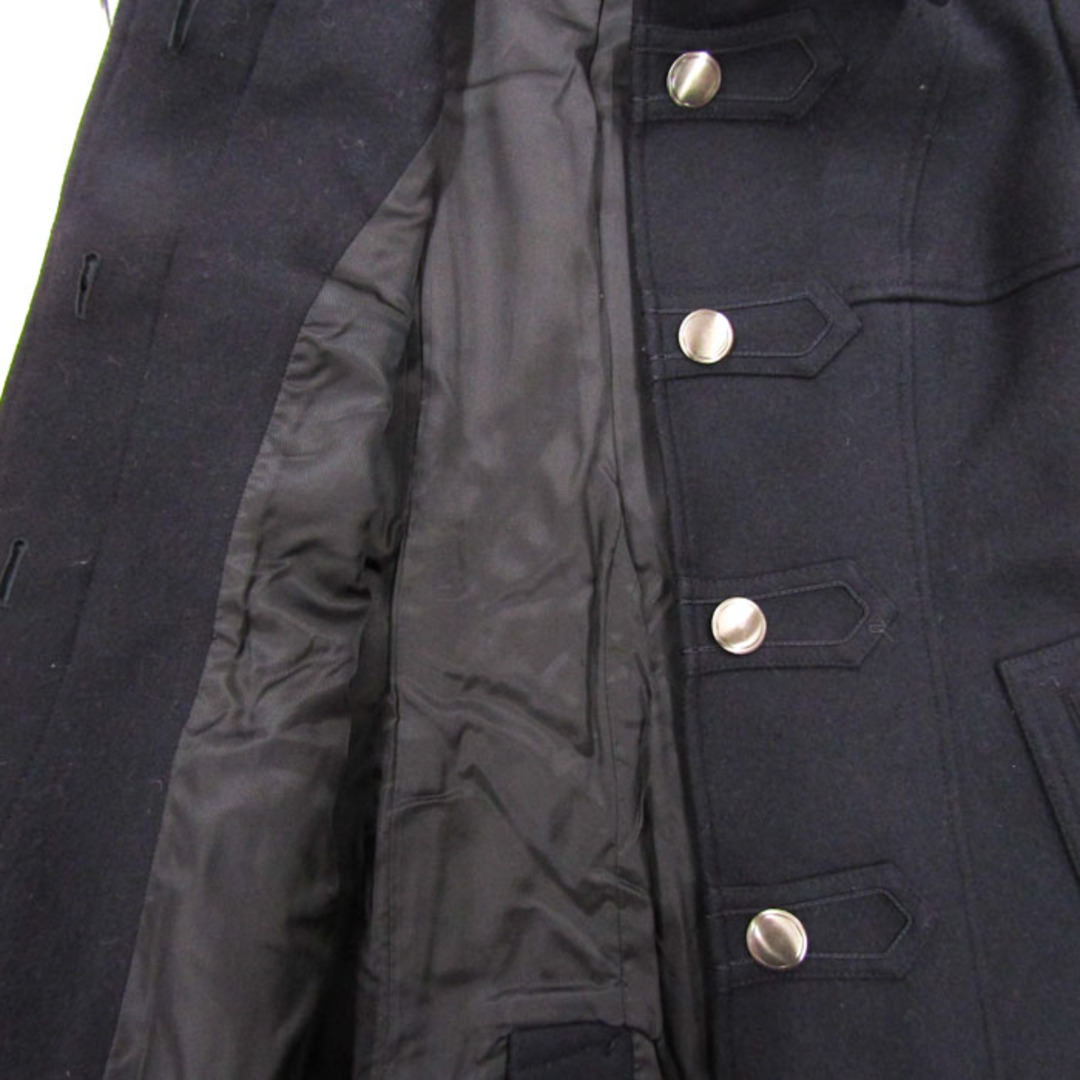 インディヴィ ステンカラーコート ジャケット フォーマル 日本製 ウール・アンゴラ混 アウター レディース 40サイズ ブラック INDIVI 3