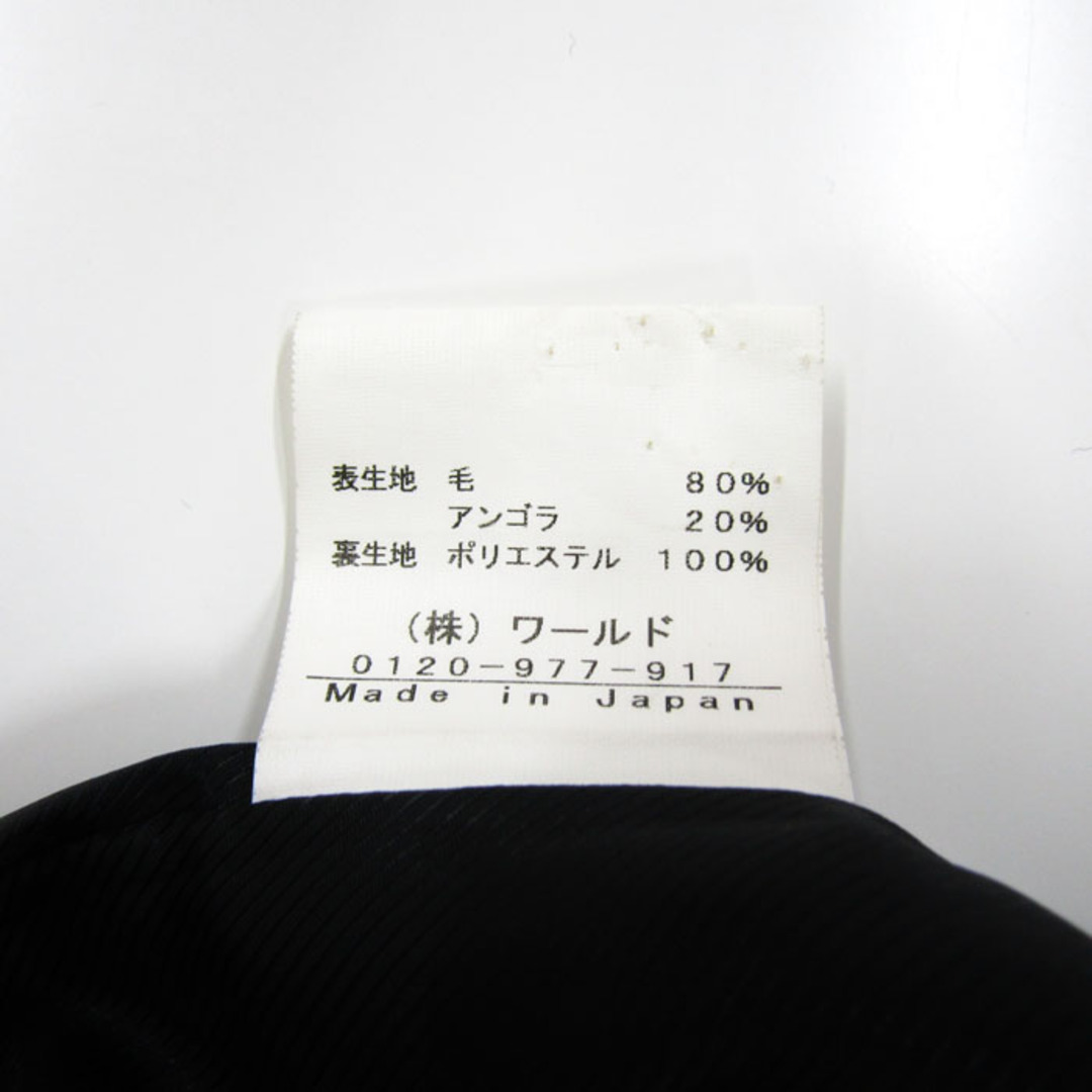インディヴィ ステンカラーコート ジャケット フォーマル 日本製 ウール・アンゴラ混 アウター レディース 40サイズ ブラック INDIVI 6