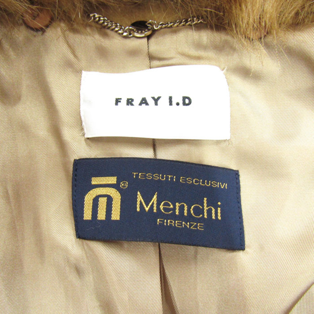 FRAY I.D(フレイアイディー)のフレイアイ・ディー ウールファーコート ロングコート ベルト付き Menchi カシミヤ混 アウター レディース ブラウン FRAY I.D レディースのジャケット/アウター(その他)の商品写真