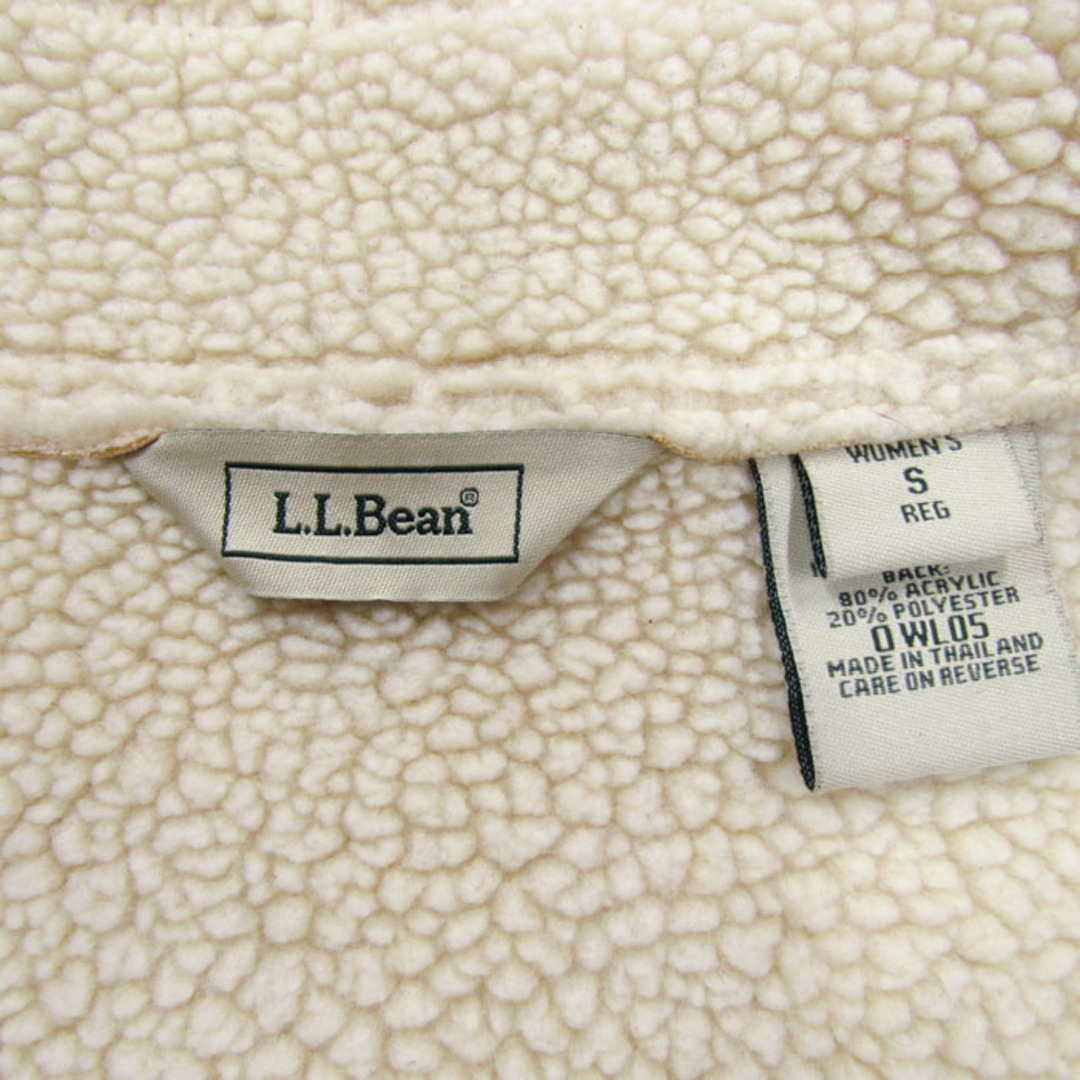 L.L.Bean(エルエルビーン)のエルエルビーン ブルゾン ムートンジャケット ハイネック 裏ボア コート アウター レディース Sサイズ ベージュ L.L.Bean レディースのジャケット/アウター(ブルゾン)の商品写真