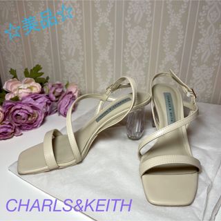 チャールズアンドキース(Charles and Keith)の☆美品☆ チャールズアンドキース　シースルー スカルプチャーヒールサンダル　35(サンダル)