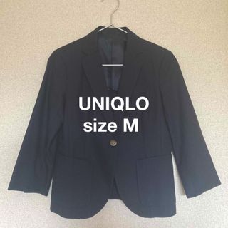 ユニクロ(UNIQLO)のUNIQLO ユニクロ 七分袖 テーラードコットンジャケット  紺ブレ(テーラードジャケット)