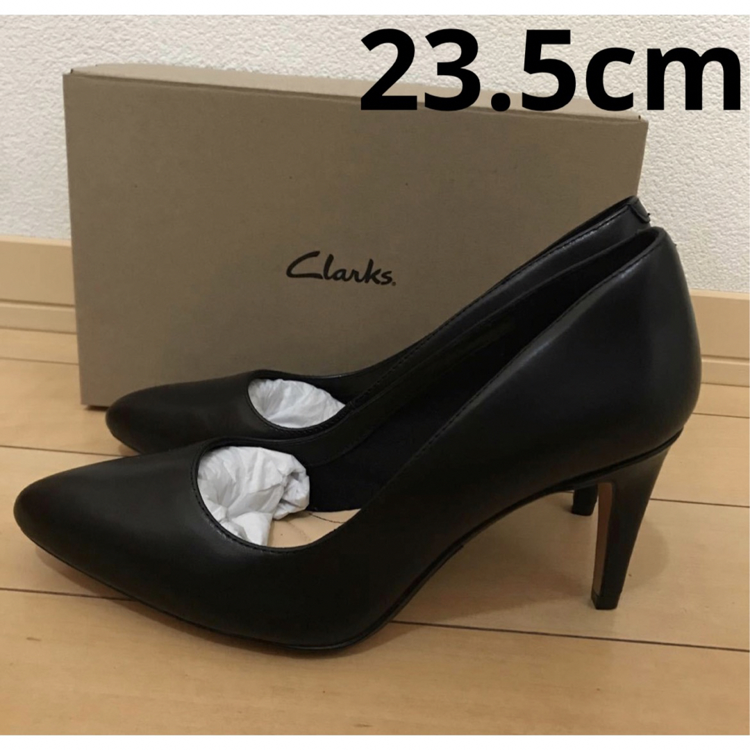 Clarks(クラークス)の新品 23100円 クラークス Clarks パンプス ブラック レザー 皮革 レディースの靴/シューズ(ハイヒール/パンプス)の商品写真