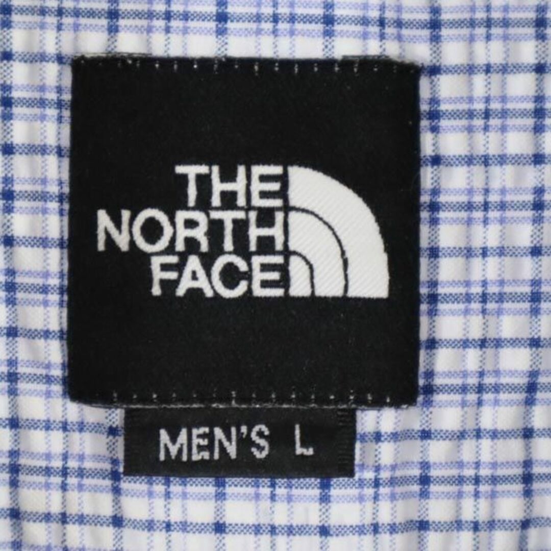 THE NORTH FACE(ザノースフェイス)のザノースフェイス NT-4035X チェック柄 半袖 ボタンダウンシャツ L ブルー系 THE NORTH FACE メンズ 【中古】  【230801】 メンズのトップス(シャツ)の商品写真