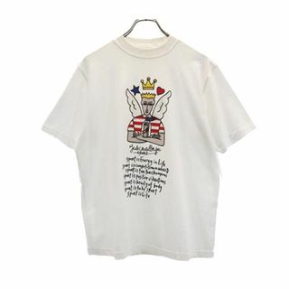 カステルバジャック(CASTELBAJAC)のカステルバジャック プリント 半袖 Tシャツ 1 ホワイト系 JC de CASTELBAJAC ロゴ メンズ 【中古】  【230801】 メール便可(Tシャツ/カットソー(半袖/袖なし))