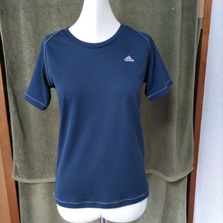 アディダス(adidas)のadidas　半袖Tシャツ　プラシャツ　ネイビー　レディースM(Tシャツ(半袖/袖なし))